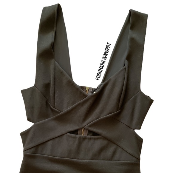 NEW 💯 MICHELLE MASON Black Bandage Cut Out Cocktail Mini Party Dress P XS 0 - Picture 6 of 12